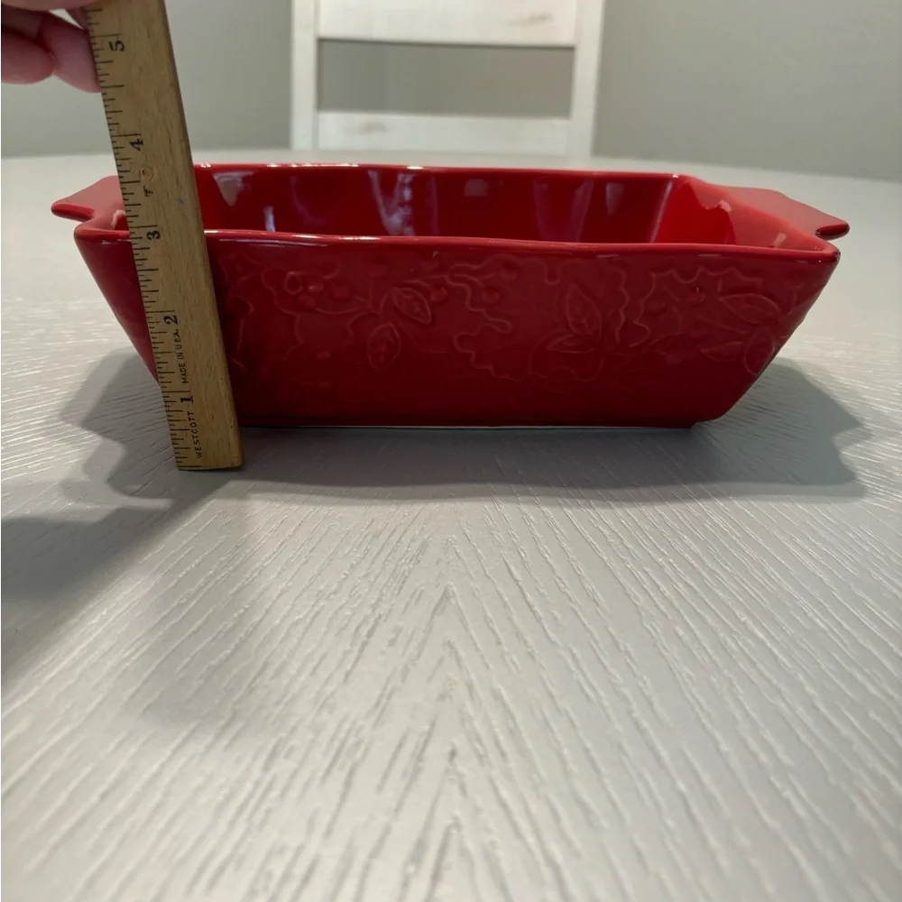 Laurie Gates Small Square Casserole Baking Dish Red 1.85 Quarts